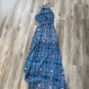 Show Me Your Mumu long halter dress with side slit